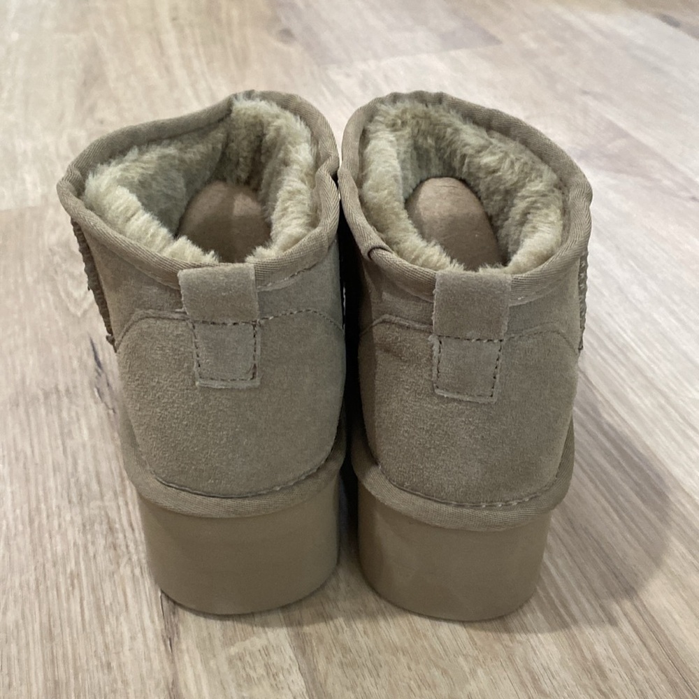 NEW Women’s Suede Platform Mini Boots - Picture 3 of 4